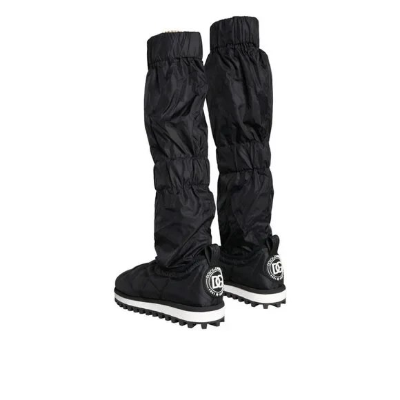 Dolce & Gabbana Black Quilted High Top Boots Sneakers Shoes - Picture 4 of 9